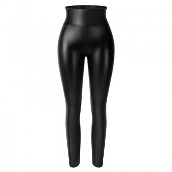 PU Leather Pencil Pants Women Sexy Tight Booty Up Skinny Leggings Faux Leather Trousers High Waisted 